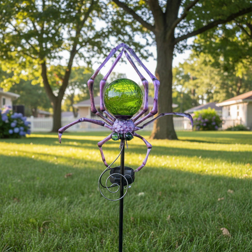 Halloween Solar Spider On Pole
