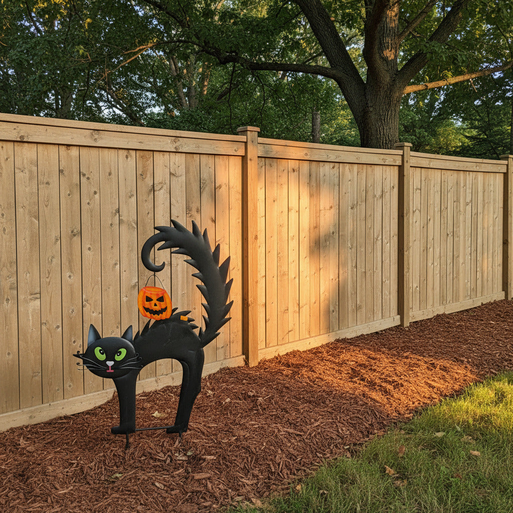 Halloween Black Cat with Pumpkin