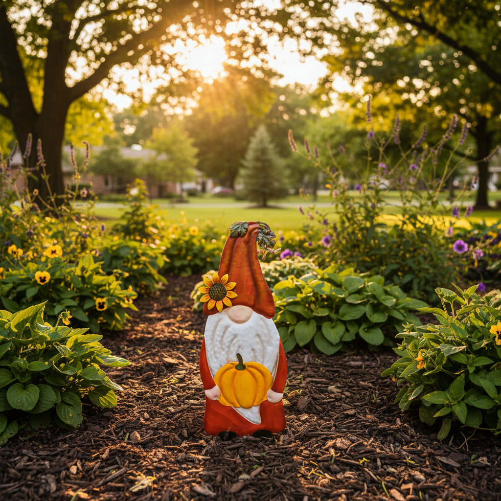 Fall Gnome With Sunflowers