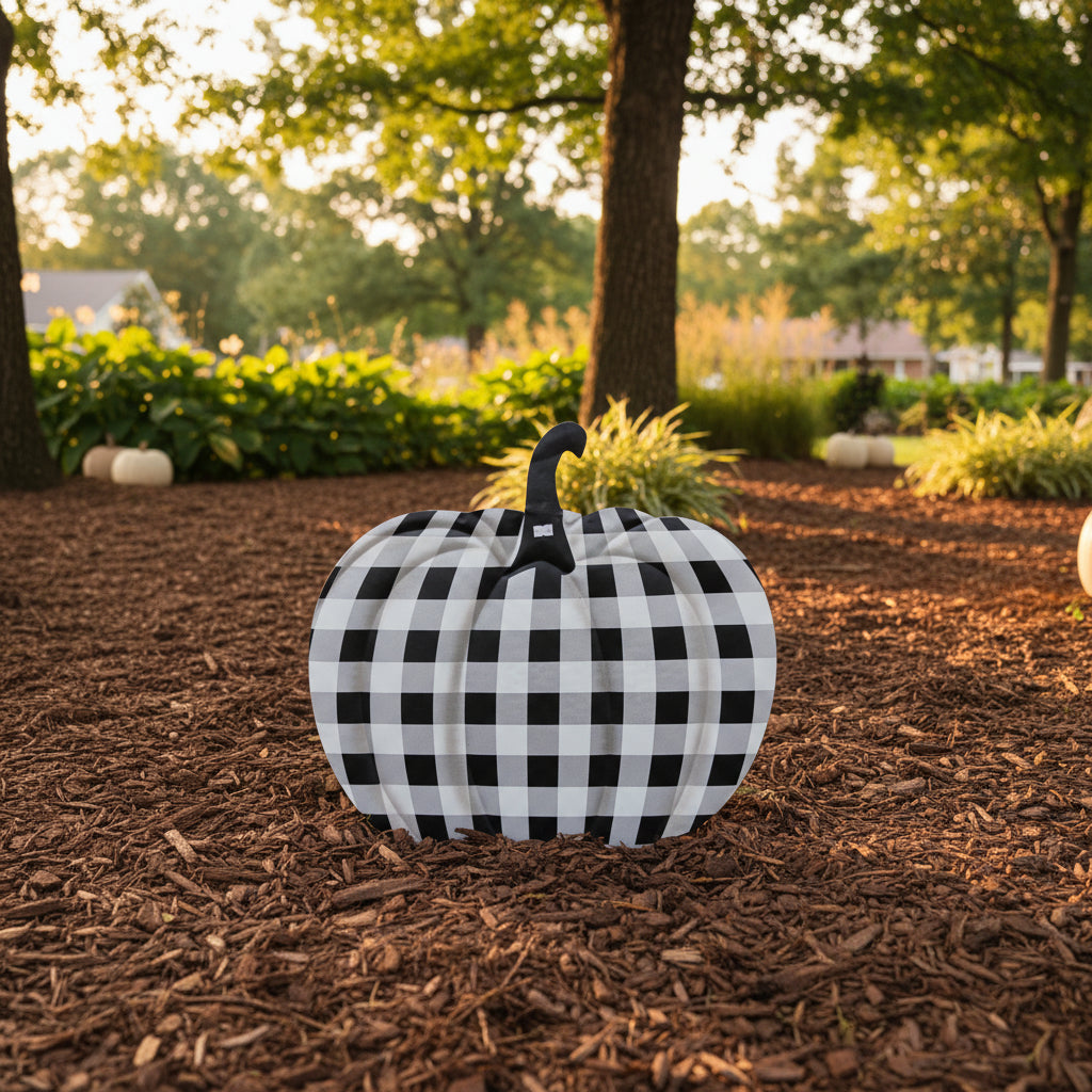 Black And White Plaid Pumpkin