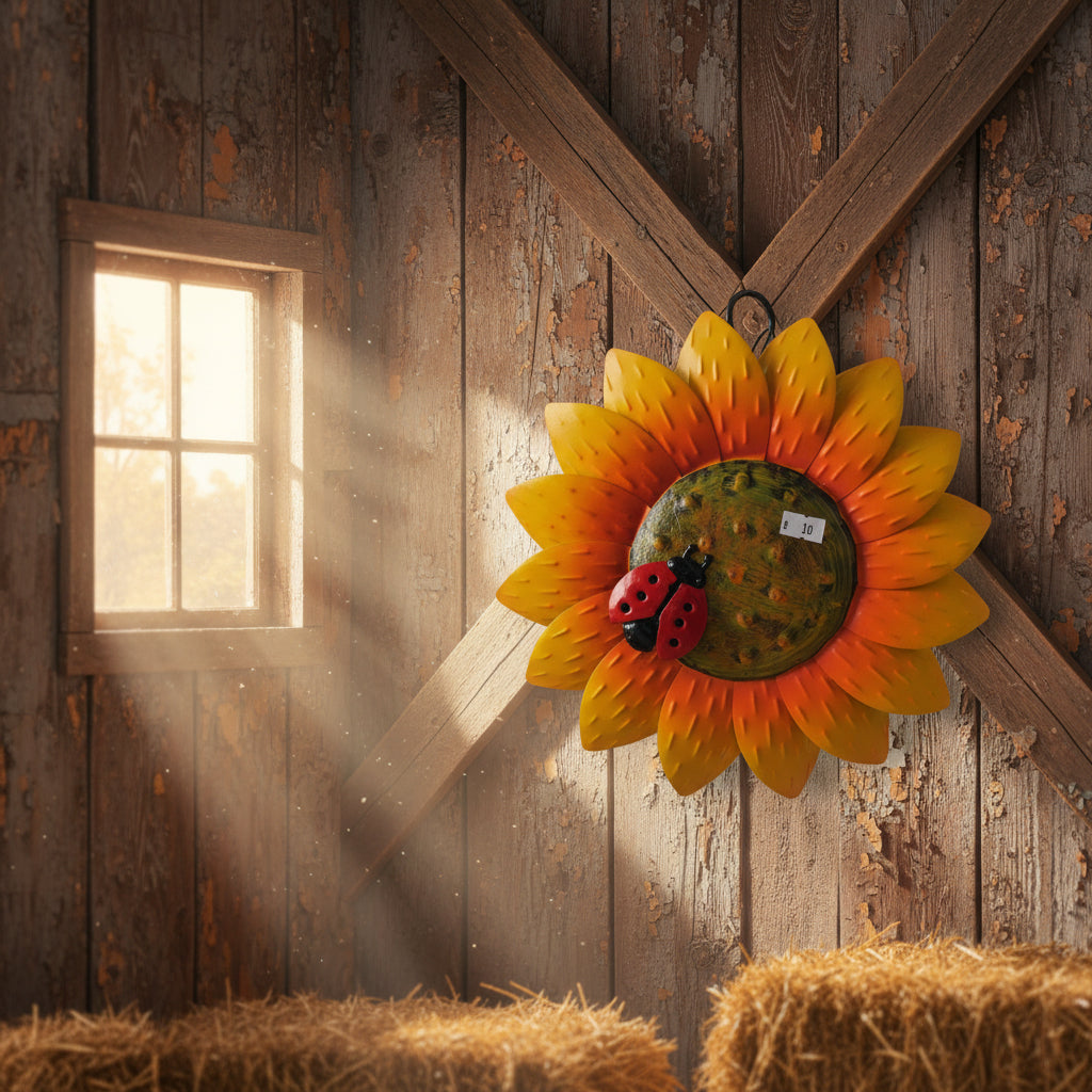 Wall Hanging Sunflower With Ladybug