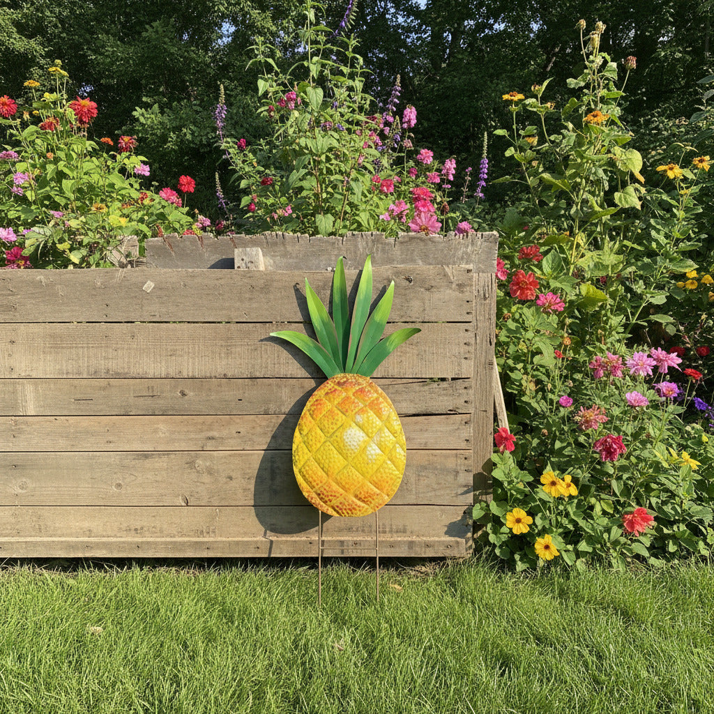 Metal Pineapple on 2 Poles