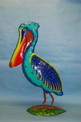 Large Metal Standing Pelican