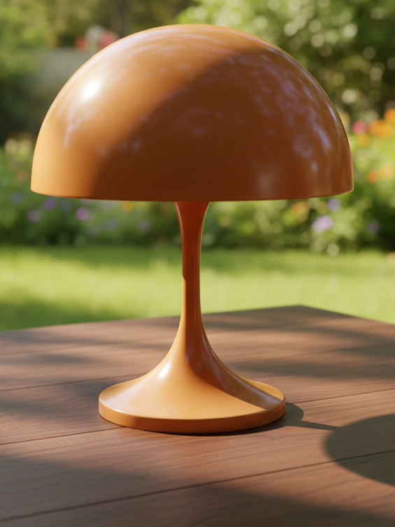Orange Mushroom Dome Lamp