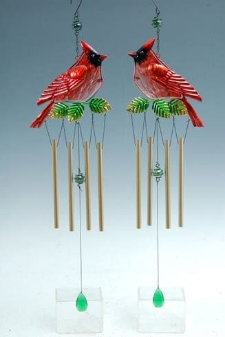 Metal Cardinal Wind Chime - 8x29