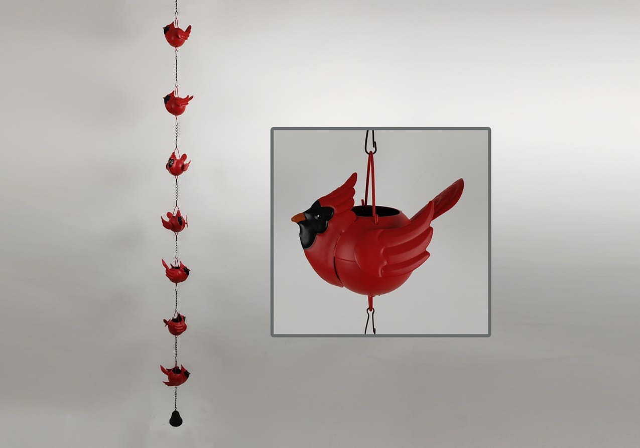 Metal Cardinal Rain Chain