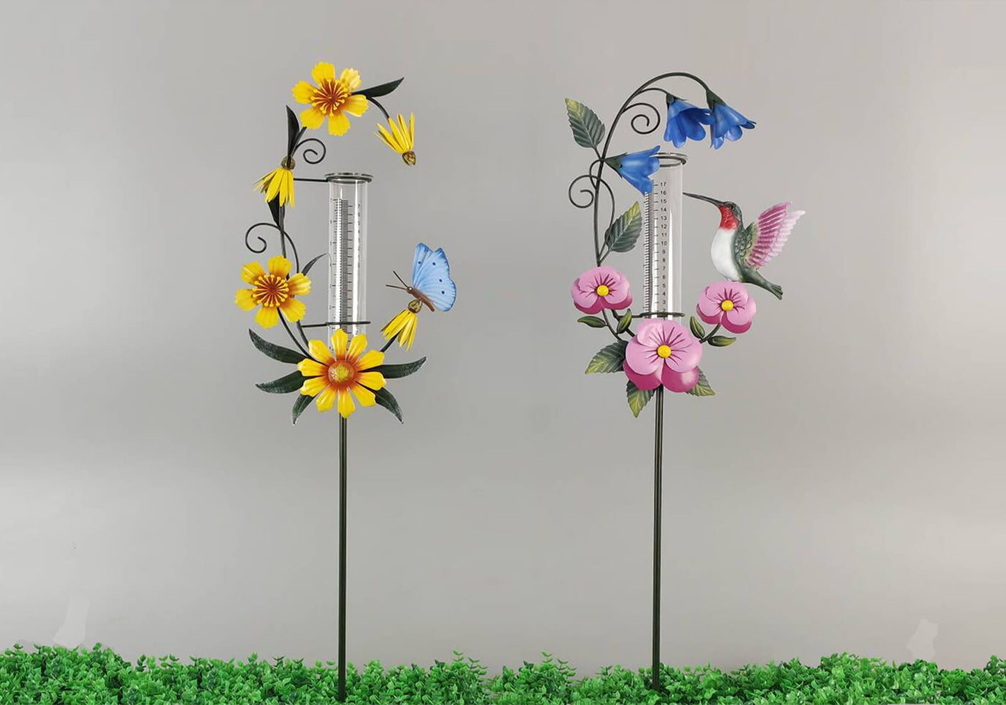 Metal Flower Rain Gauge 36