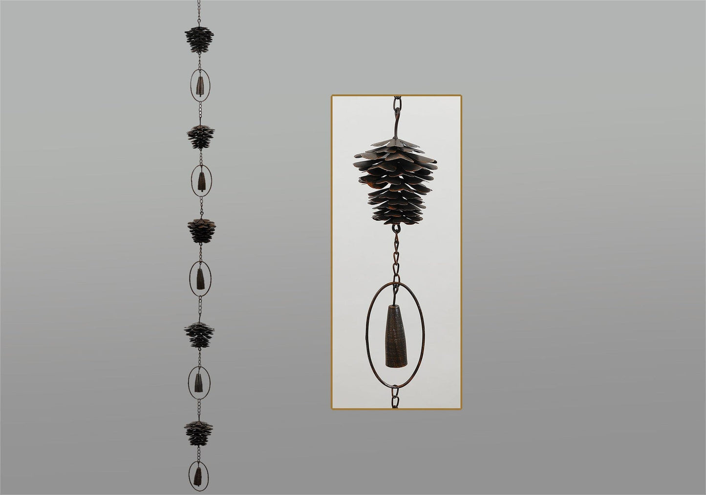 Metal Pinecone Mobile - 74"