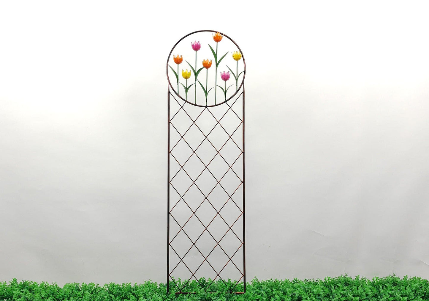 Metal Tulip Garden Trellis - 53"