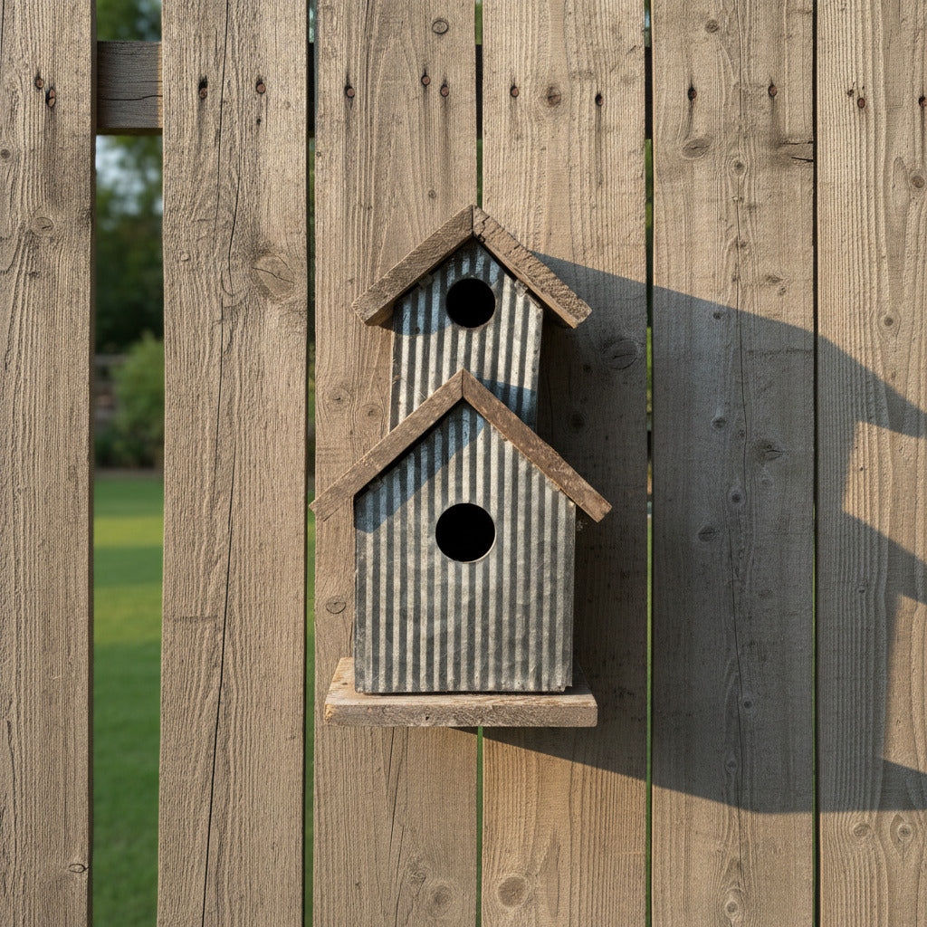 Wood and Metal Birdhouse