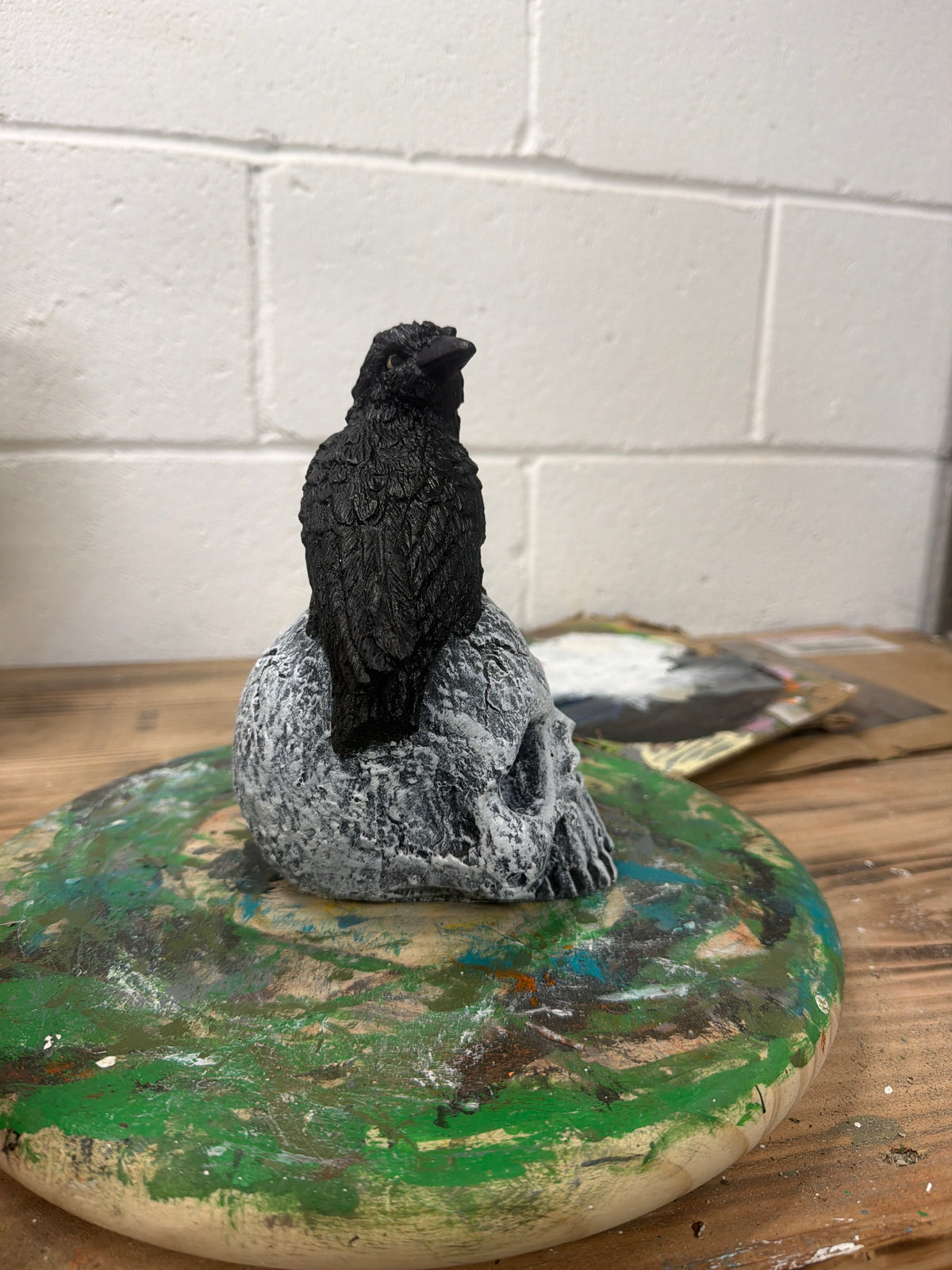 Small Skull with Crow