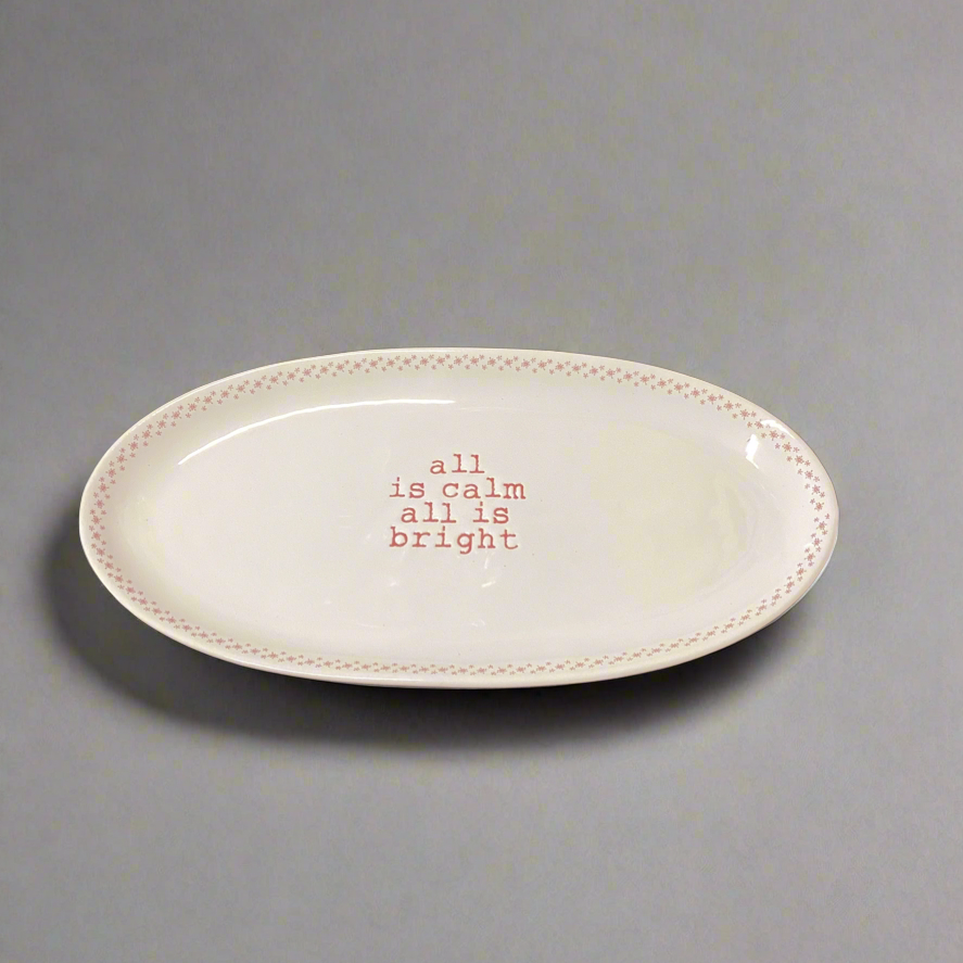 Oval Platter Assorted Christmas Saying