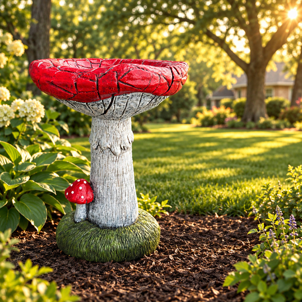 Mushroom Birdbath