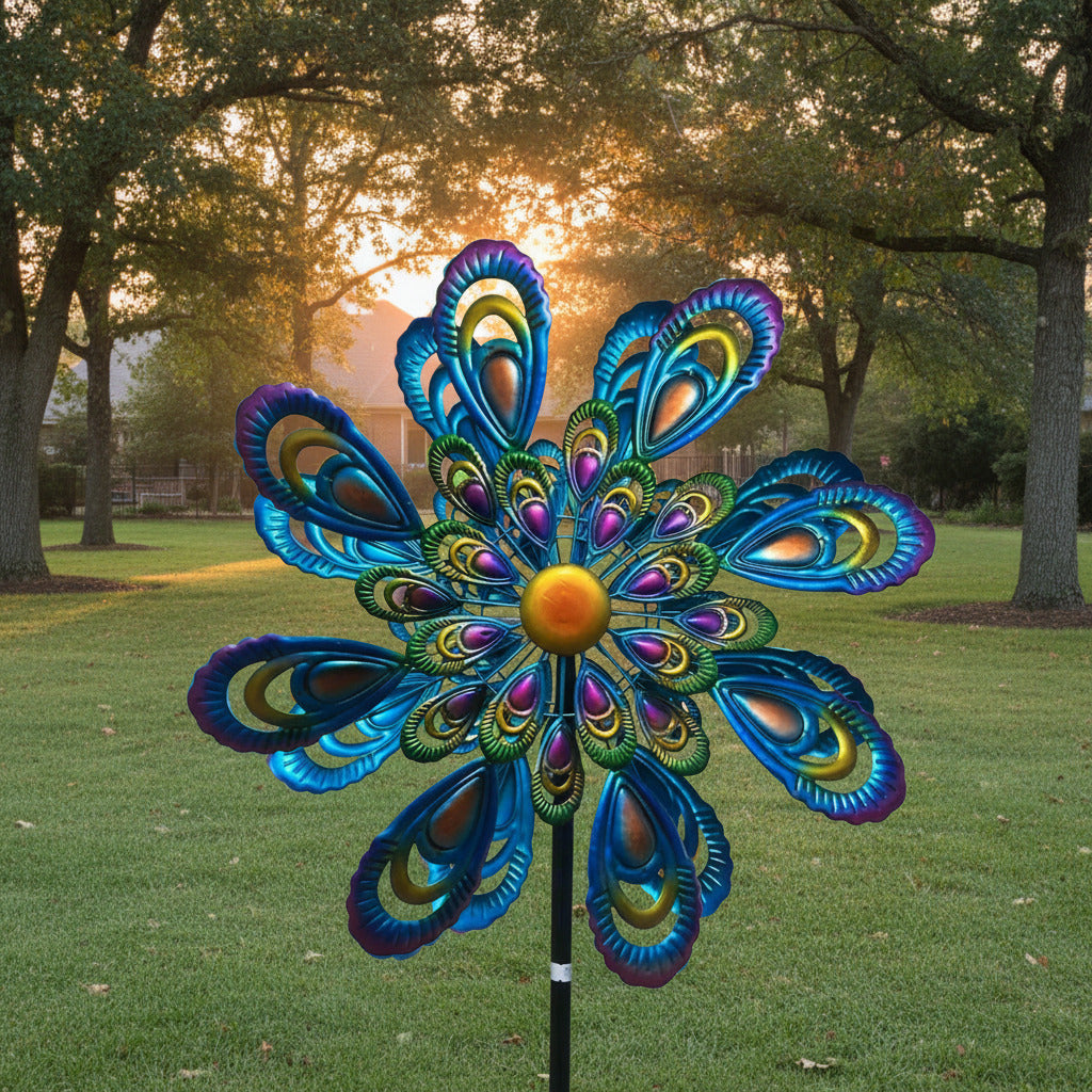 Spinner Stake Peacock Feathers