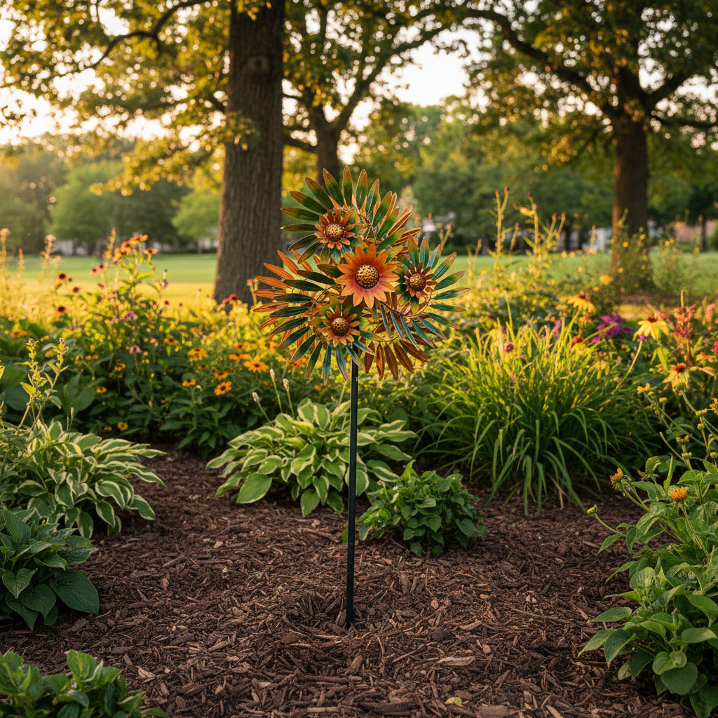 Spinner Stake Flowers Yellow