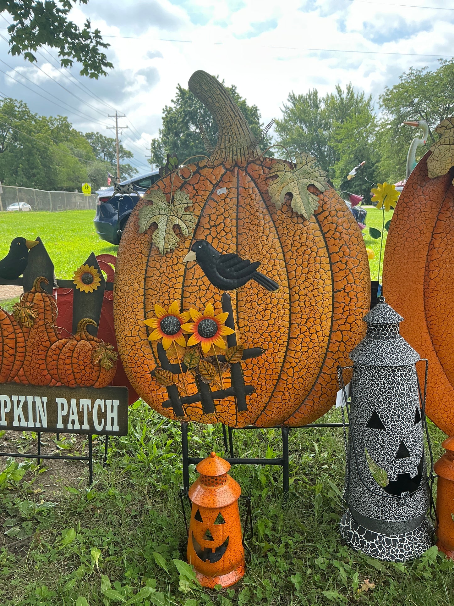 Large Pumpkin With Fence Crow
