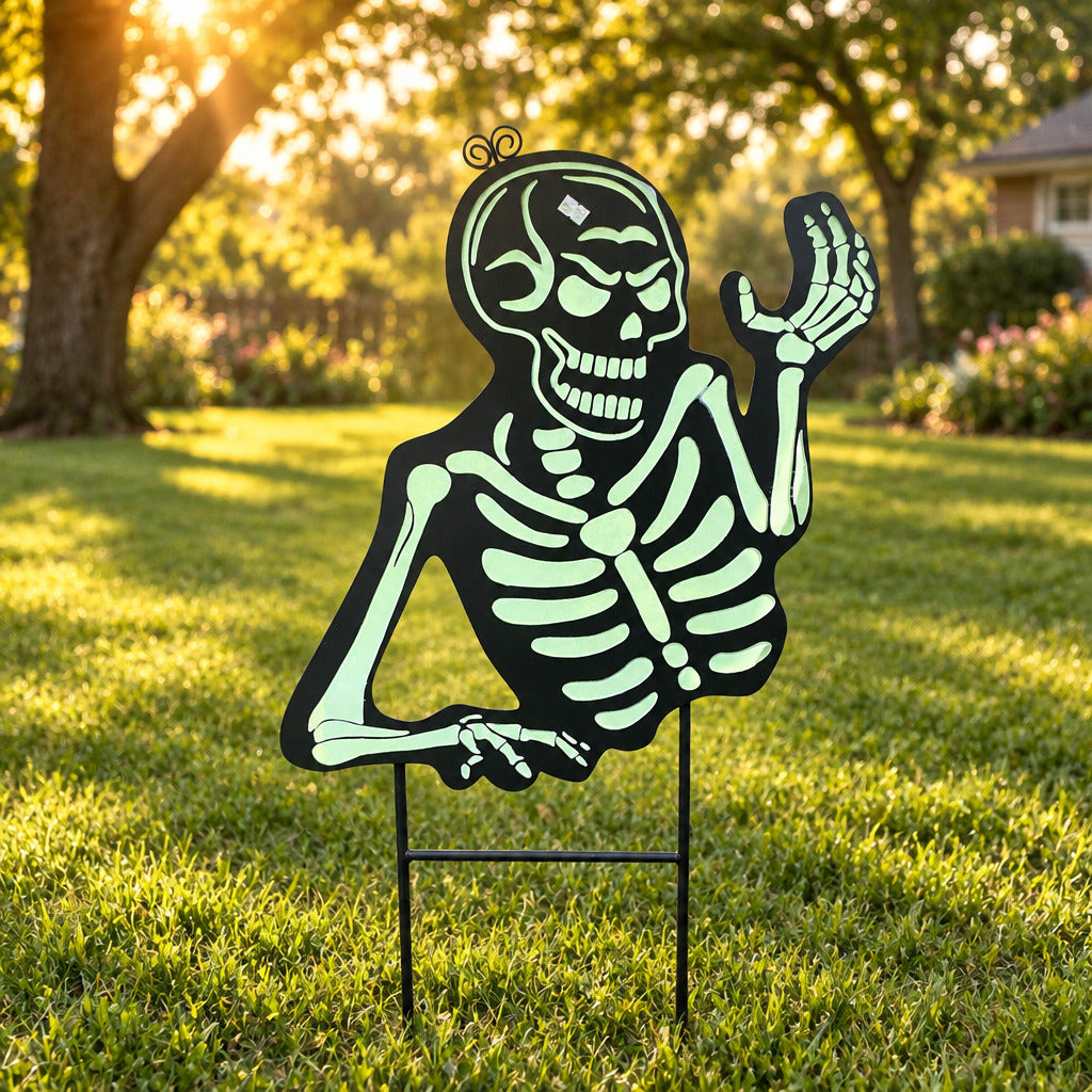 Glow In The Dark Skeleton Bust Upright