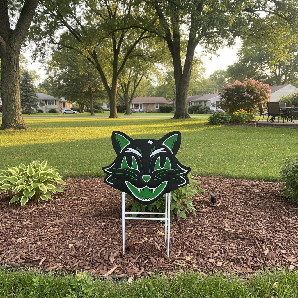 Black And Green Cat Sign
