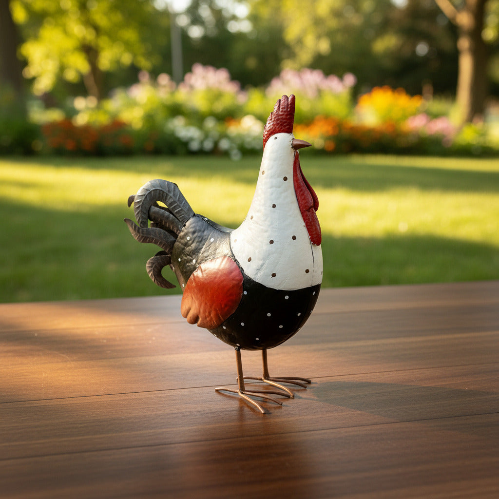 Black White And Red Chicken