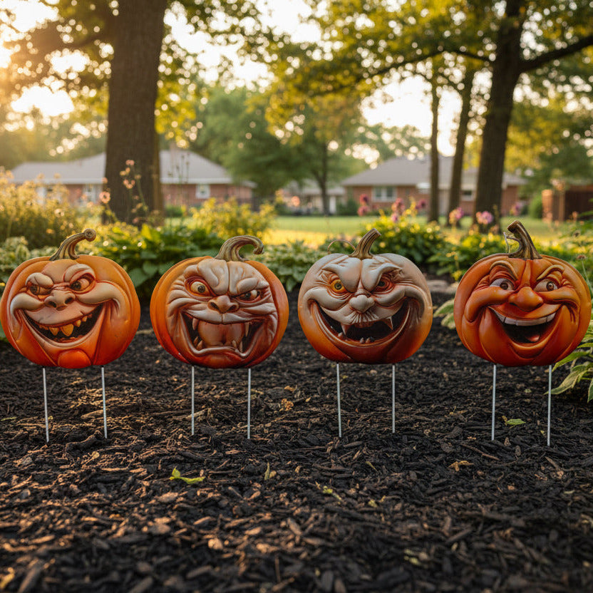Assorted Ghost Face Pumpkins Small