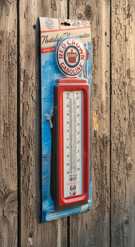 Red Crown Gasoline Gas Pump Thermometer