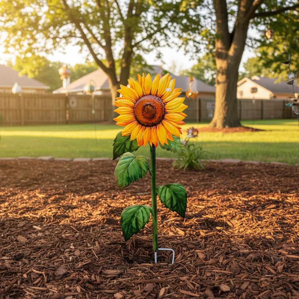 Metal Fall Printed Sunflower