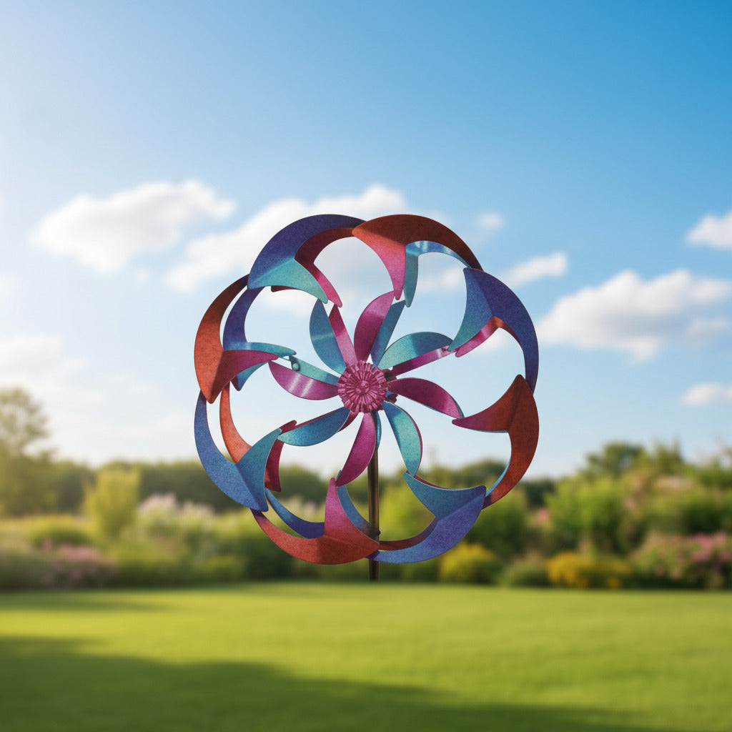 Pink and Blue Flower Power Spinner
