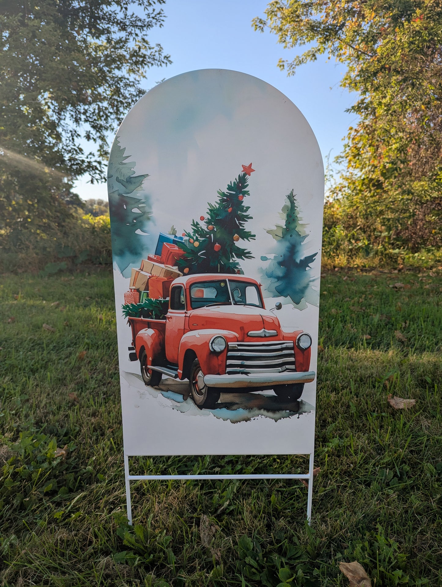 Christmas Metal Truck On Stakes