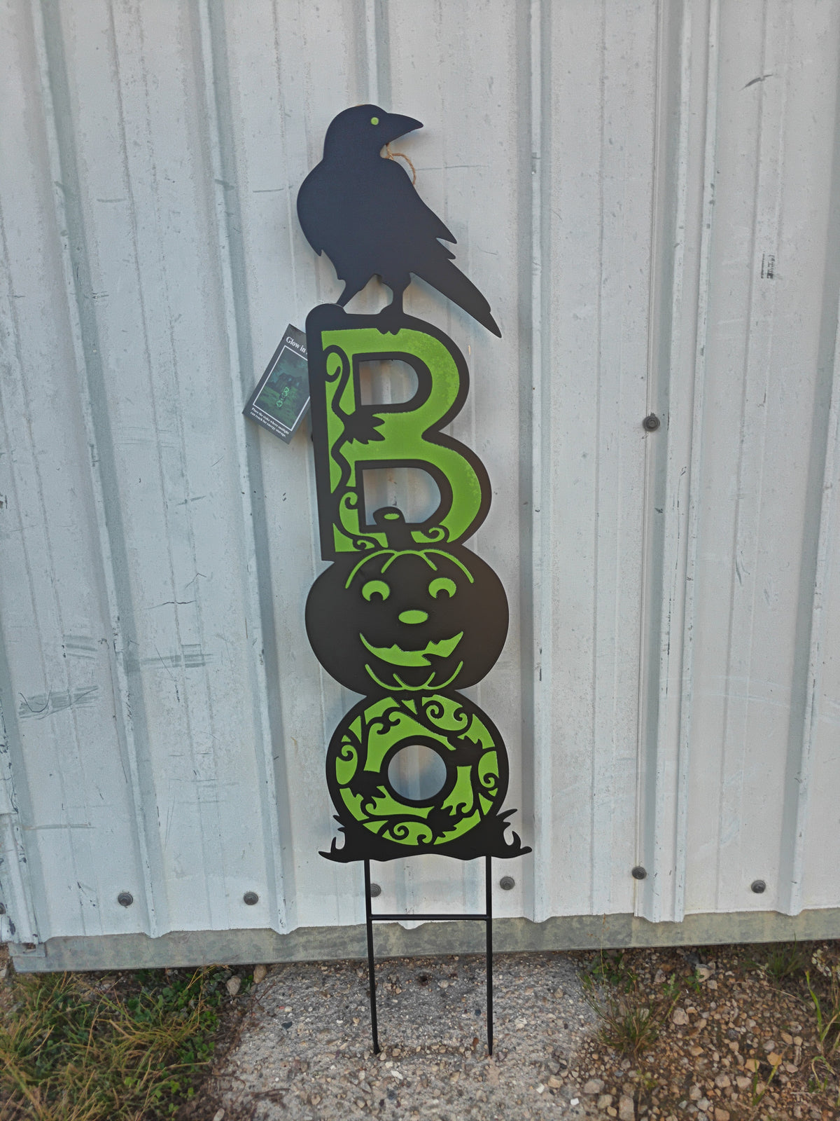 Glow in the Dark Halloween Boo With Crow