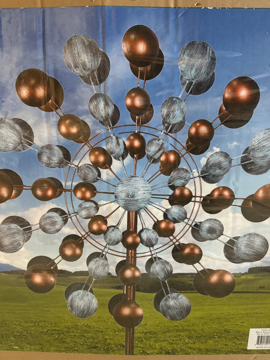 Blue and brown circle wind spinner
