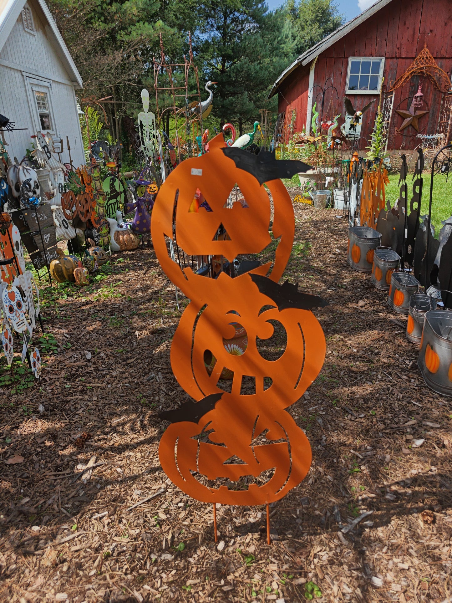 Triple Pumpkin With Bats