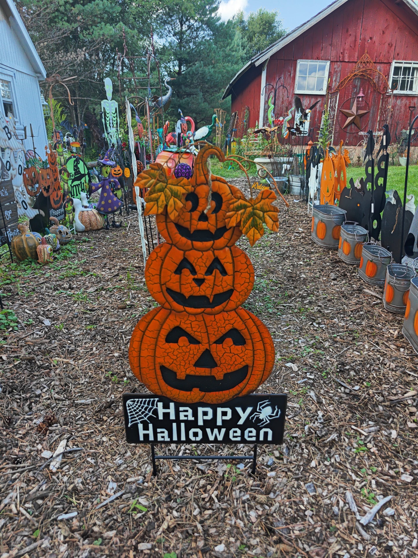 3 Stack Happy Halloween Pumpkins