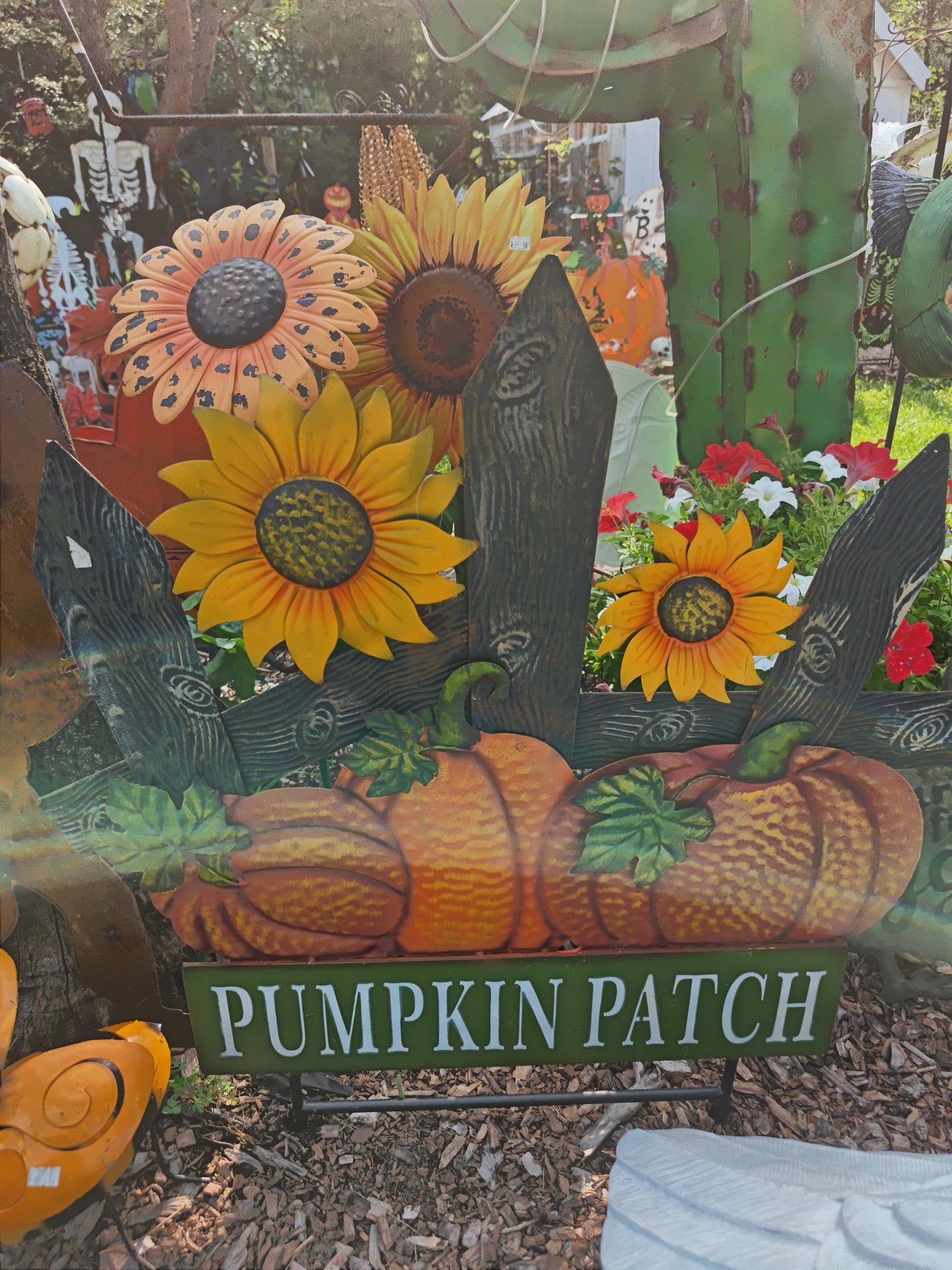 Pumpkin Patch Fence With Sunflowers