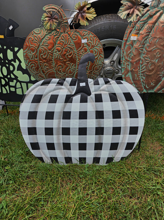 Black And White Plaid Pumpkin
