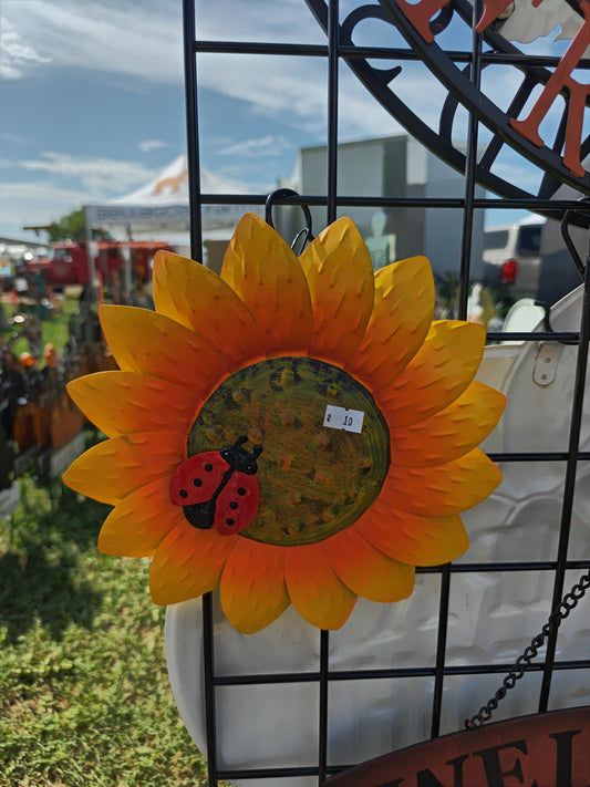 Wall Hanging Sunflower With Ladybug