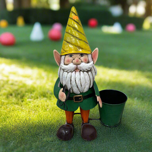 Assorted Metal Gnome Planters
