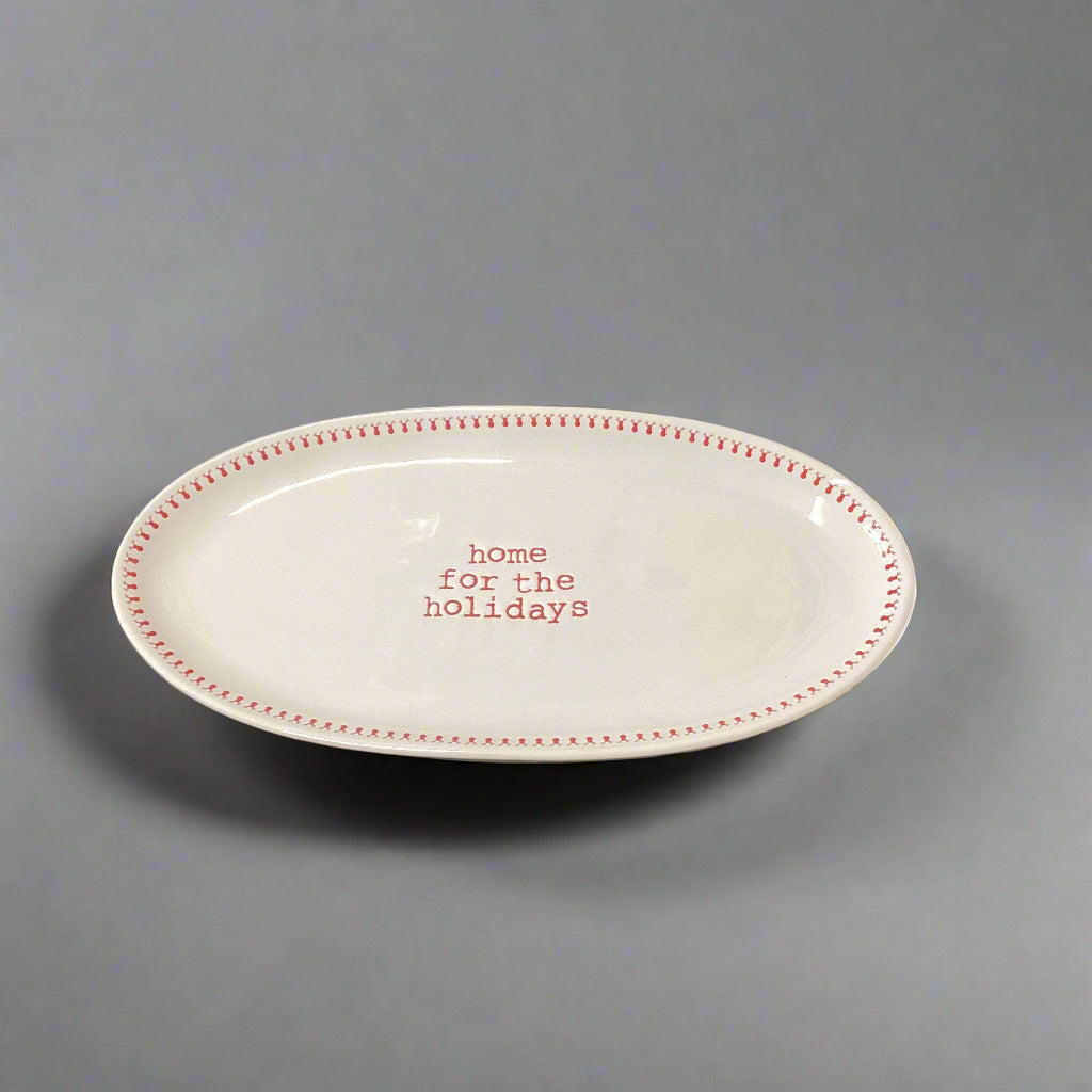 Oval Platter Assorted Christmas Saying