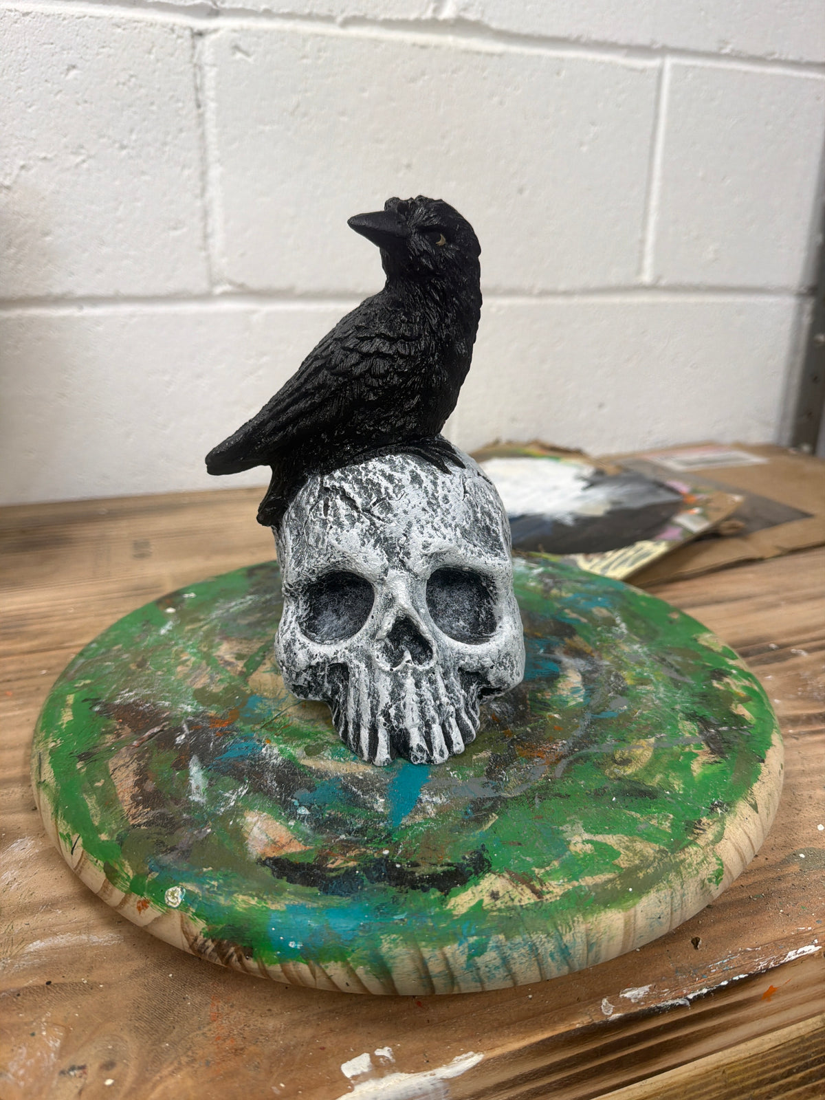 Small Skull with Crow
