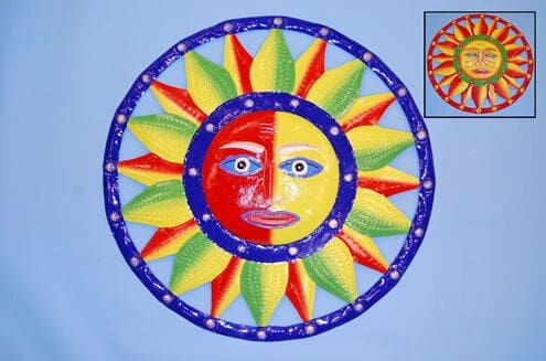 Metal Sun Face Wall Decor
