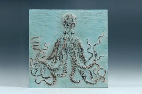 Metal Octopus Plaque Blu 35