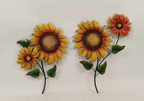 Metal Sunflowers Plaque 20in