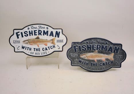 Metal Fisherman Decorative Sign