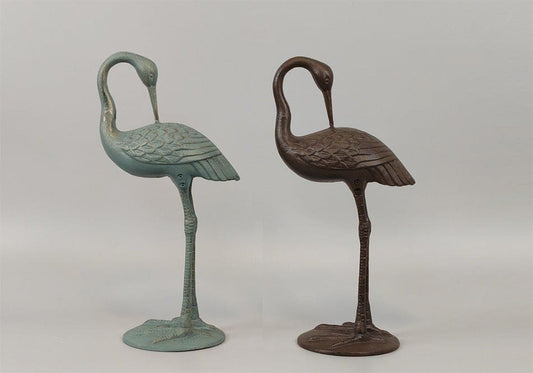 Cast Iron Standing Bird Statue - 16"