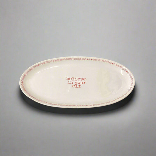 Oval Platter Assorted Christmas Saying