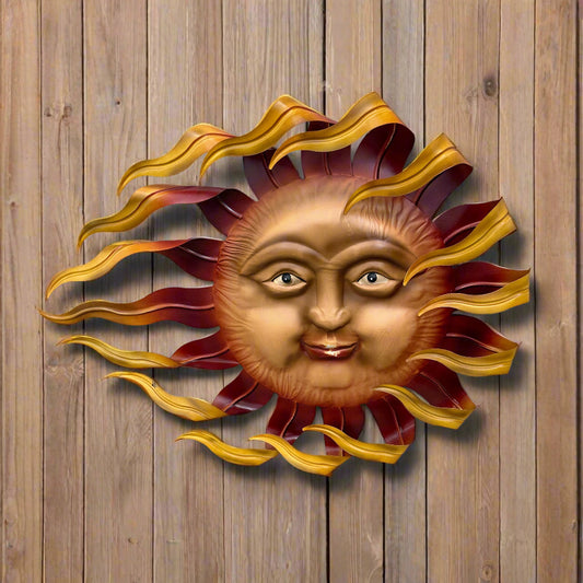 Metal Red and Yellow Windy Sun
