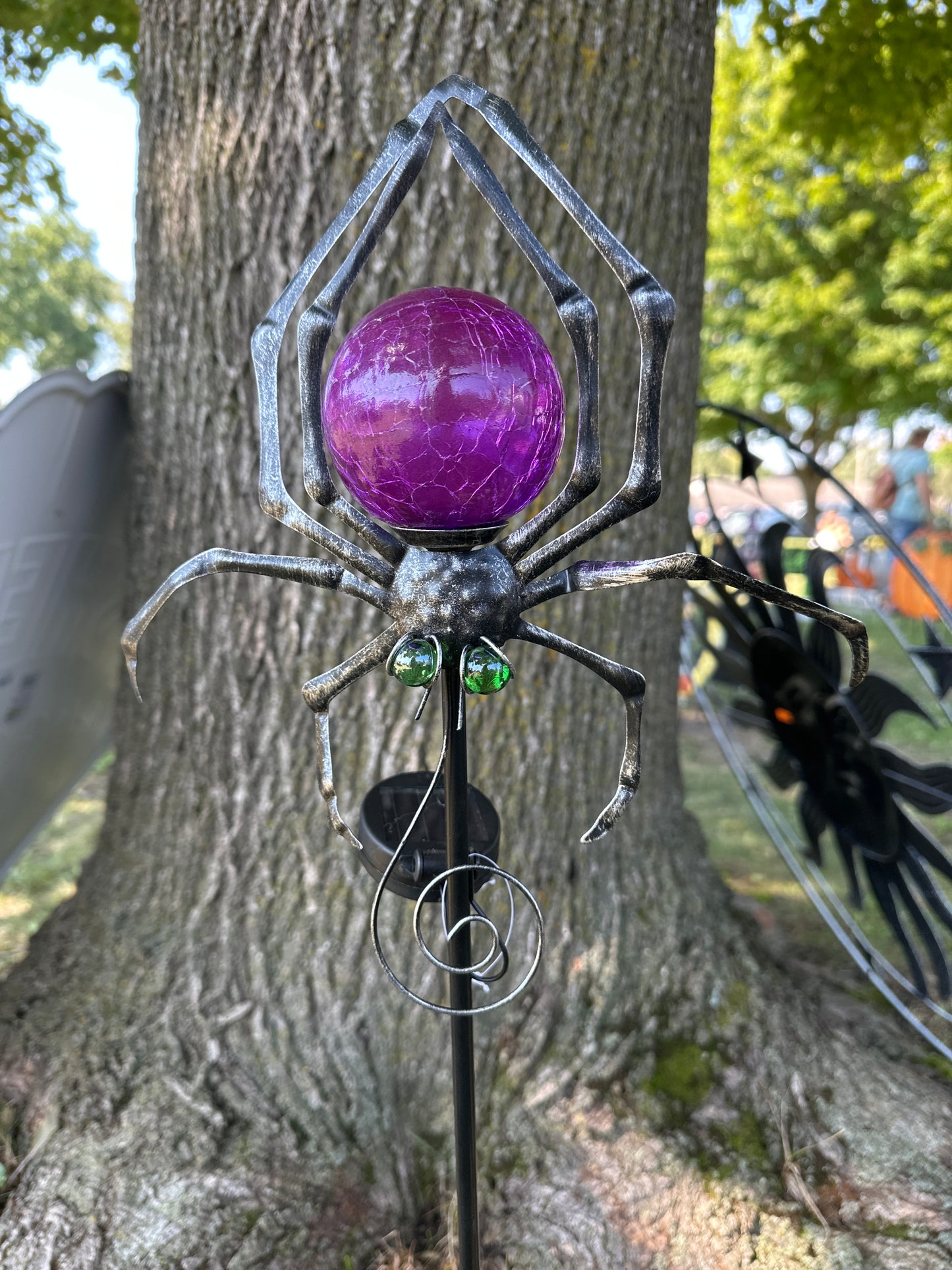 Halloween Solar Spider On Pole