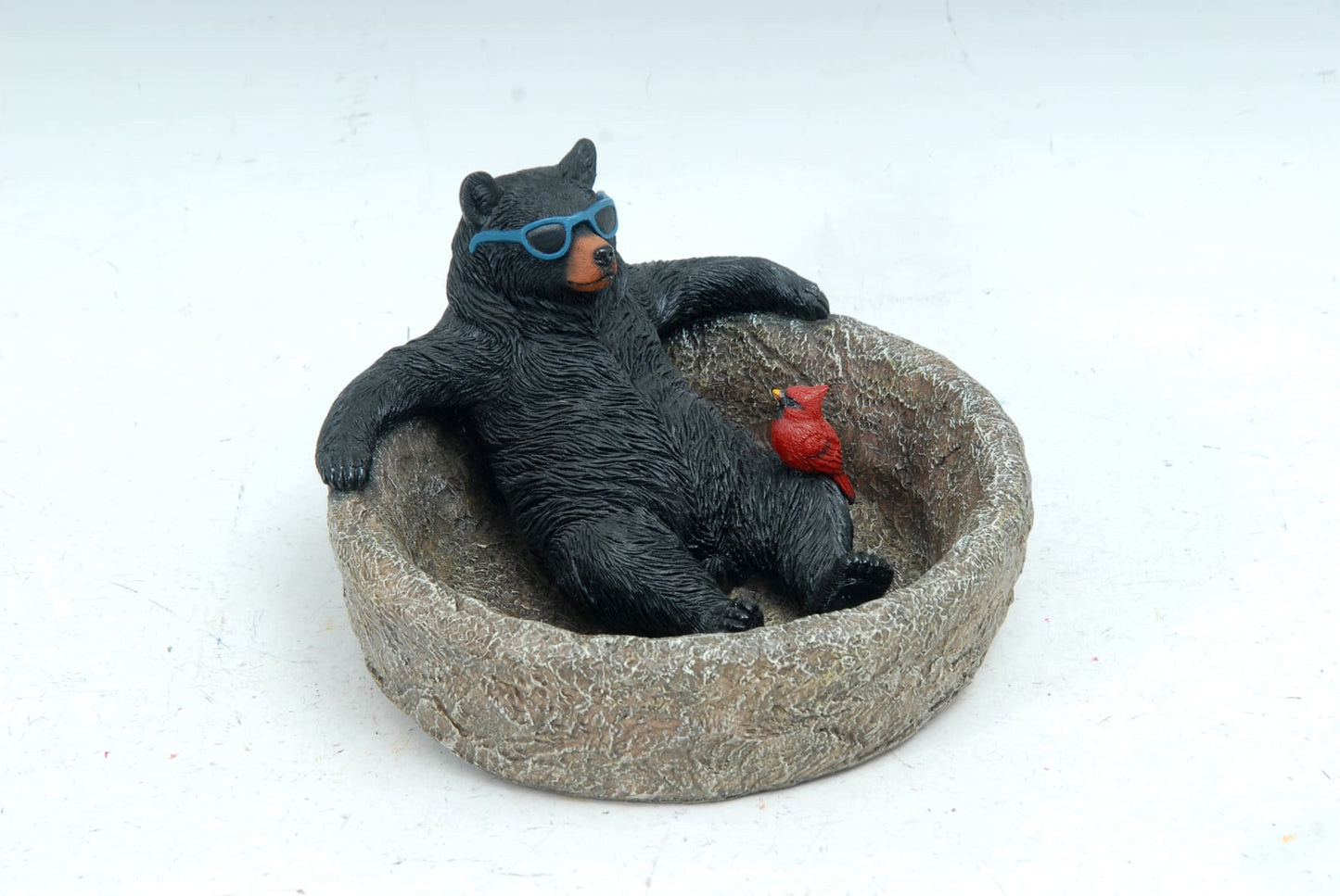 Bear Bathing Bird Bath 11in