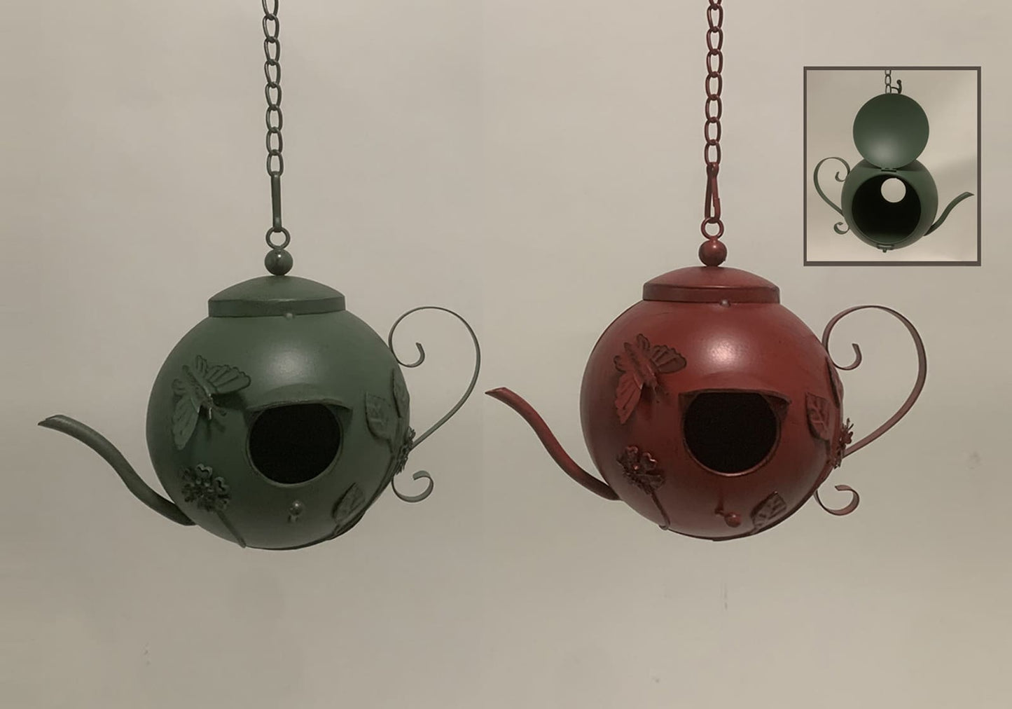 Metal Teapot Birdhouse 9in