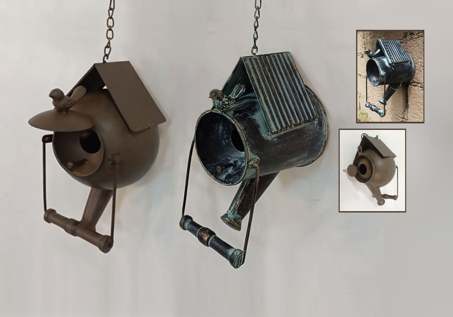 Metal Watering Can Birdhouse 5-8in