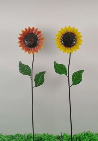 Metal Sunflower Garden Stake 44in